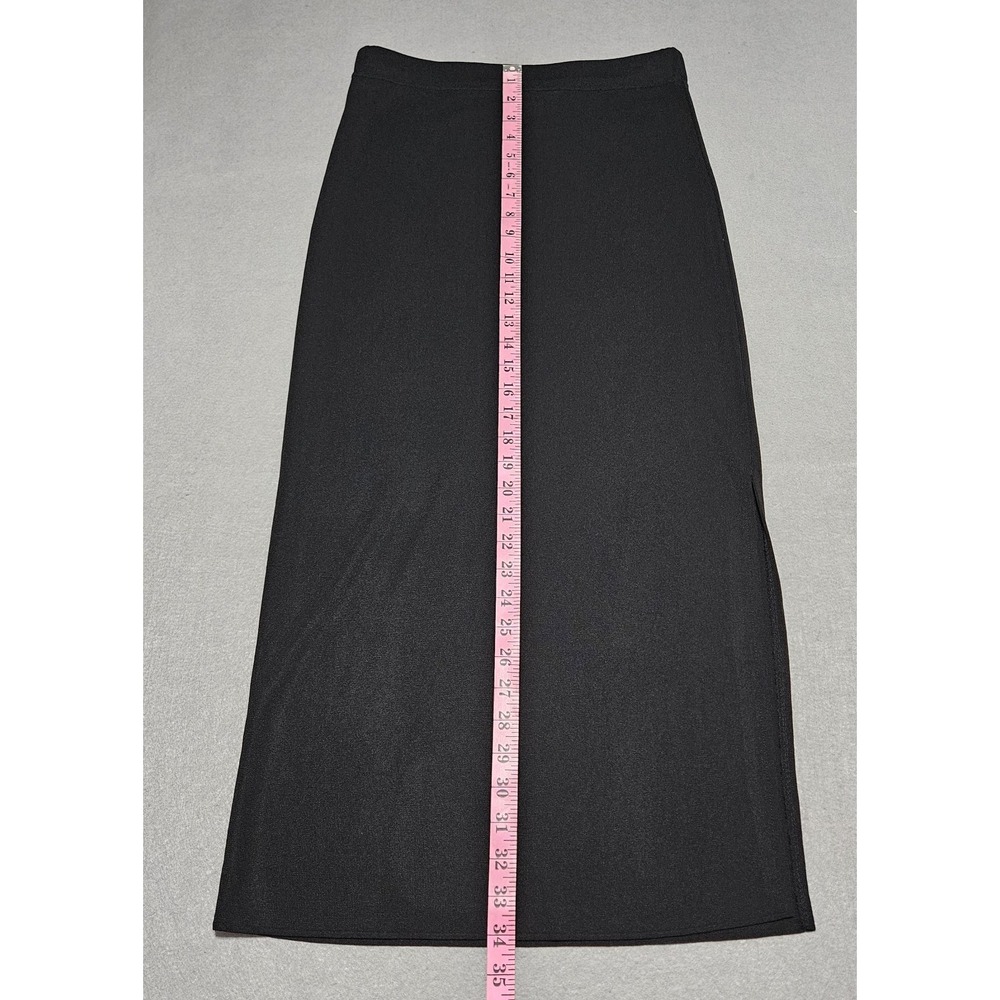 Exclusively Misook Maxi Skirt Sz S PETITE Pull On Acrylic Knit Side Slit Career - Picture 6 of 8
